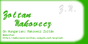 zoltan makovecz business card